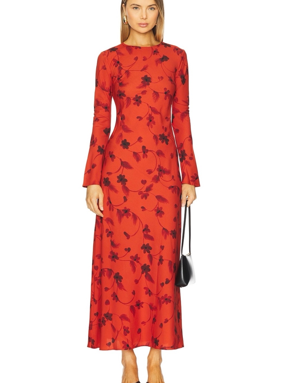 Faithfull the Brand Red Floral Tie-Back Maxi Dress
